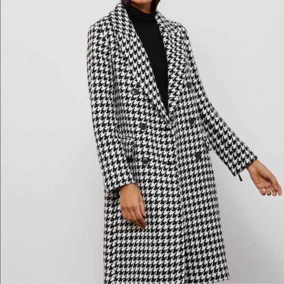 BCBGMaxazria HOUNDSTOOTH WOOL COAT - Size Small - NEW WITH TAGS - Picture 2 of 14